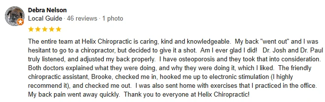 Chiropractic Vadnais Heights MN Testimonial Debra N